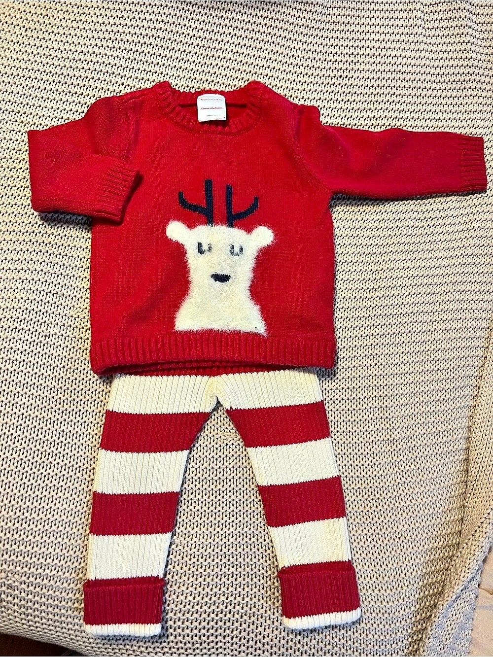 Hanna Andersson Baby Red & Cream Holiday Striped Set